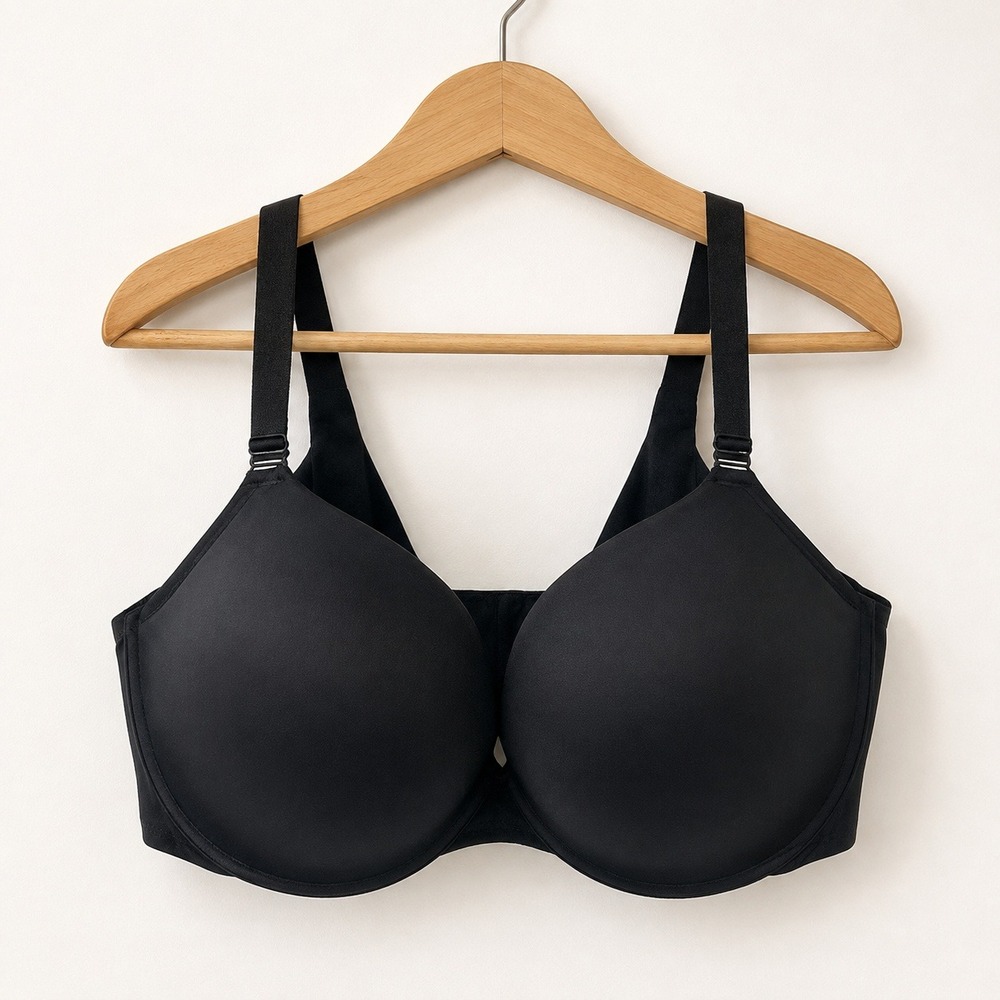 Torrid Curve Minimalist Push-Up Plunge Bra Women 42H Back Smoothing Black Staple